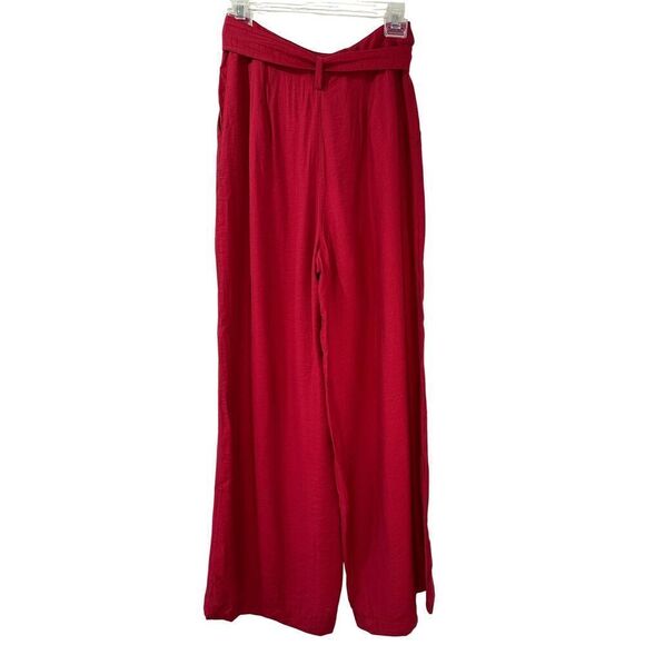 Anthropologie Maeve women’s wide leg deep red belted pants size 2. #33-1890 - Picture 5 of 5